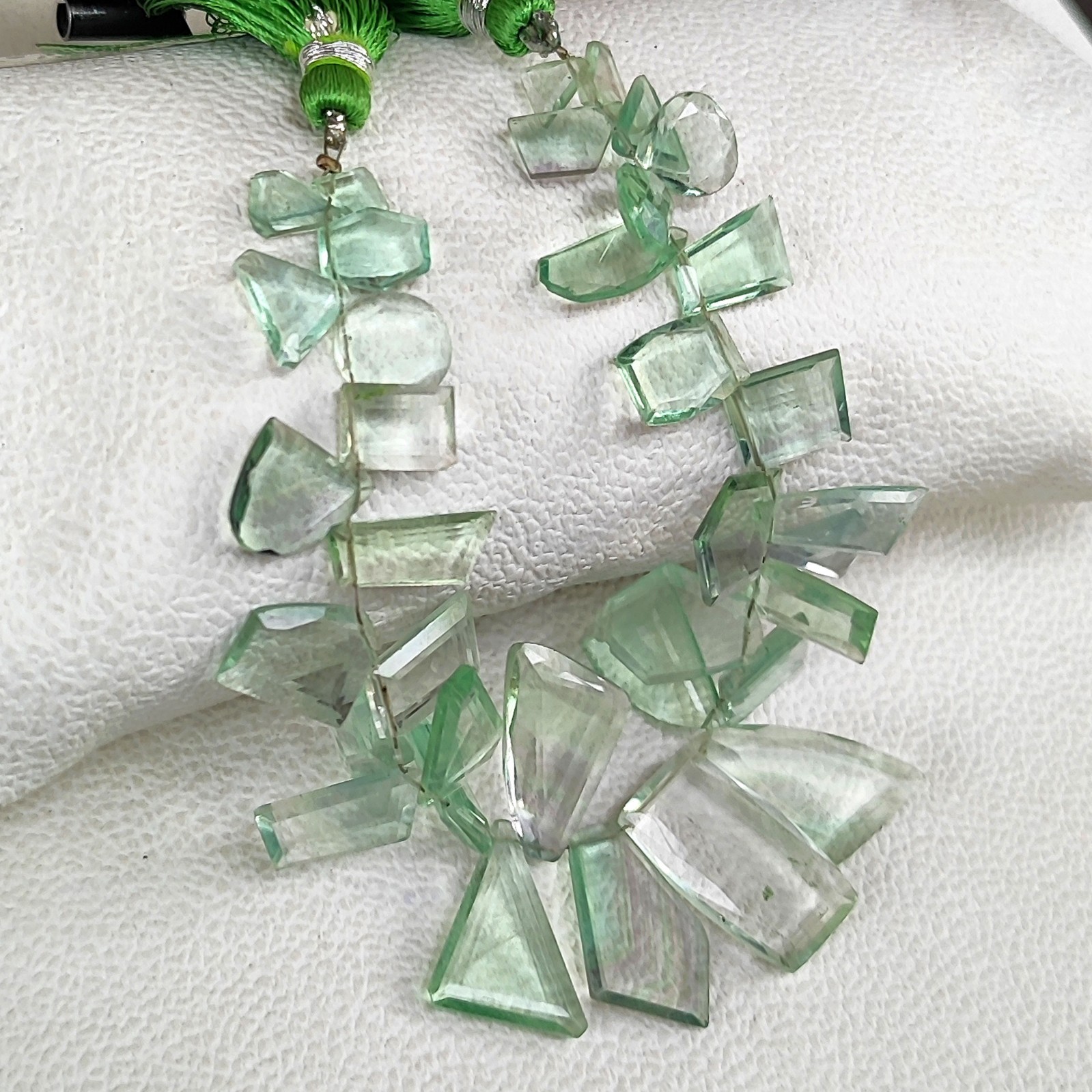 Natural Brazil Fluorite Faceted Cut Stone Beads 10-22mm 7″ Strand Jewelry Gems