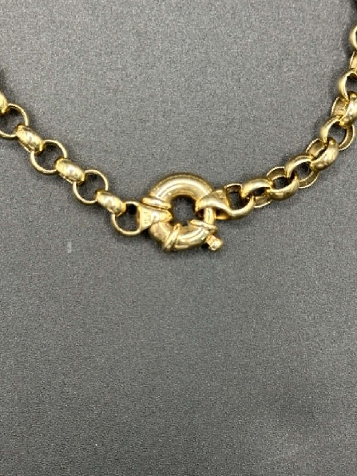 Ladies 9ct Yellow Gold Belcher Link Bracelet