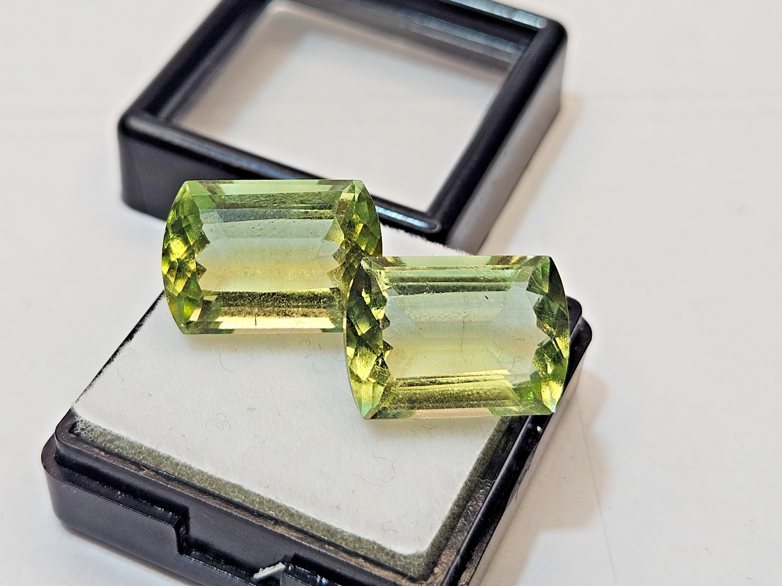 Bi-Colour Tourmaline Fancy Cushion Cut 18-19 Ct Natural Pair Gemstone FR-460