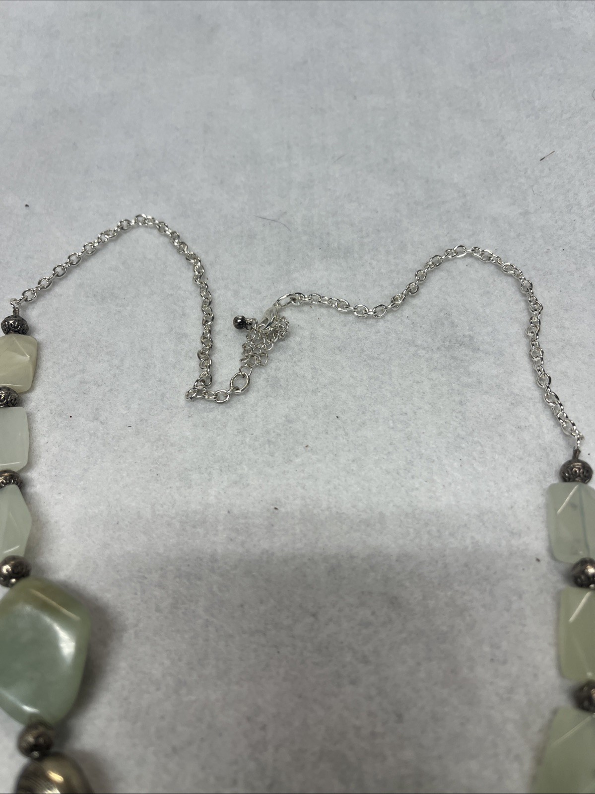 Vintage Semi Precious Large Faceted Moss Agate Stones & Agate Necklace