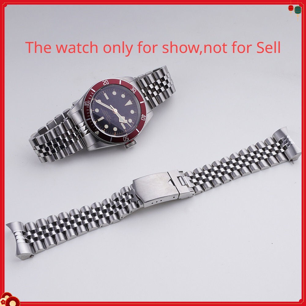 For 22mm Tudor BlackBay 41 Silver Curved End Jubilee WatchBand Bracelet