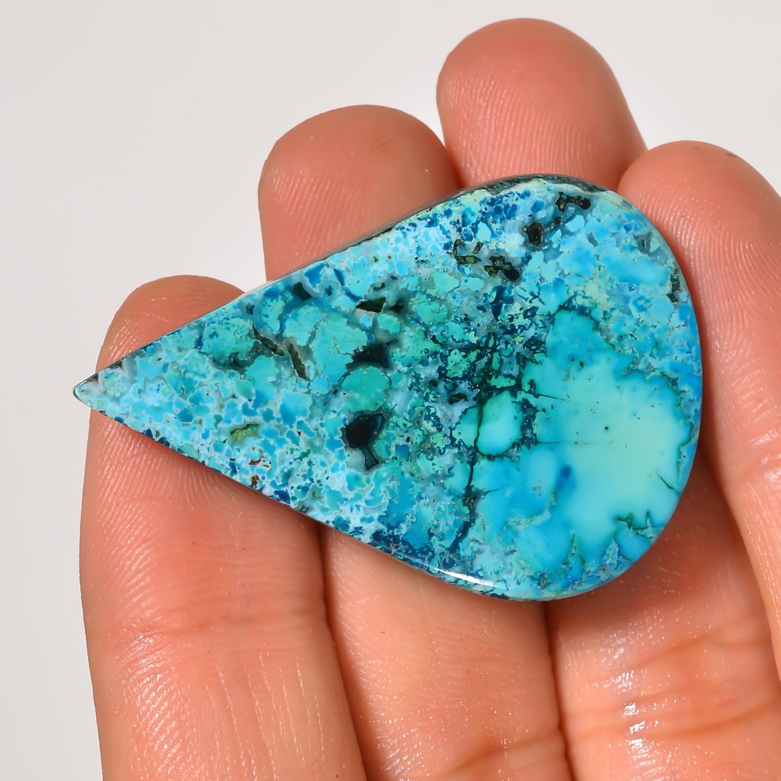 657 Cts. Natural DESIGNER TIBET TURQUOISE Pear Shape Cabochon Gemstone Lot~8Pcs~