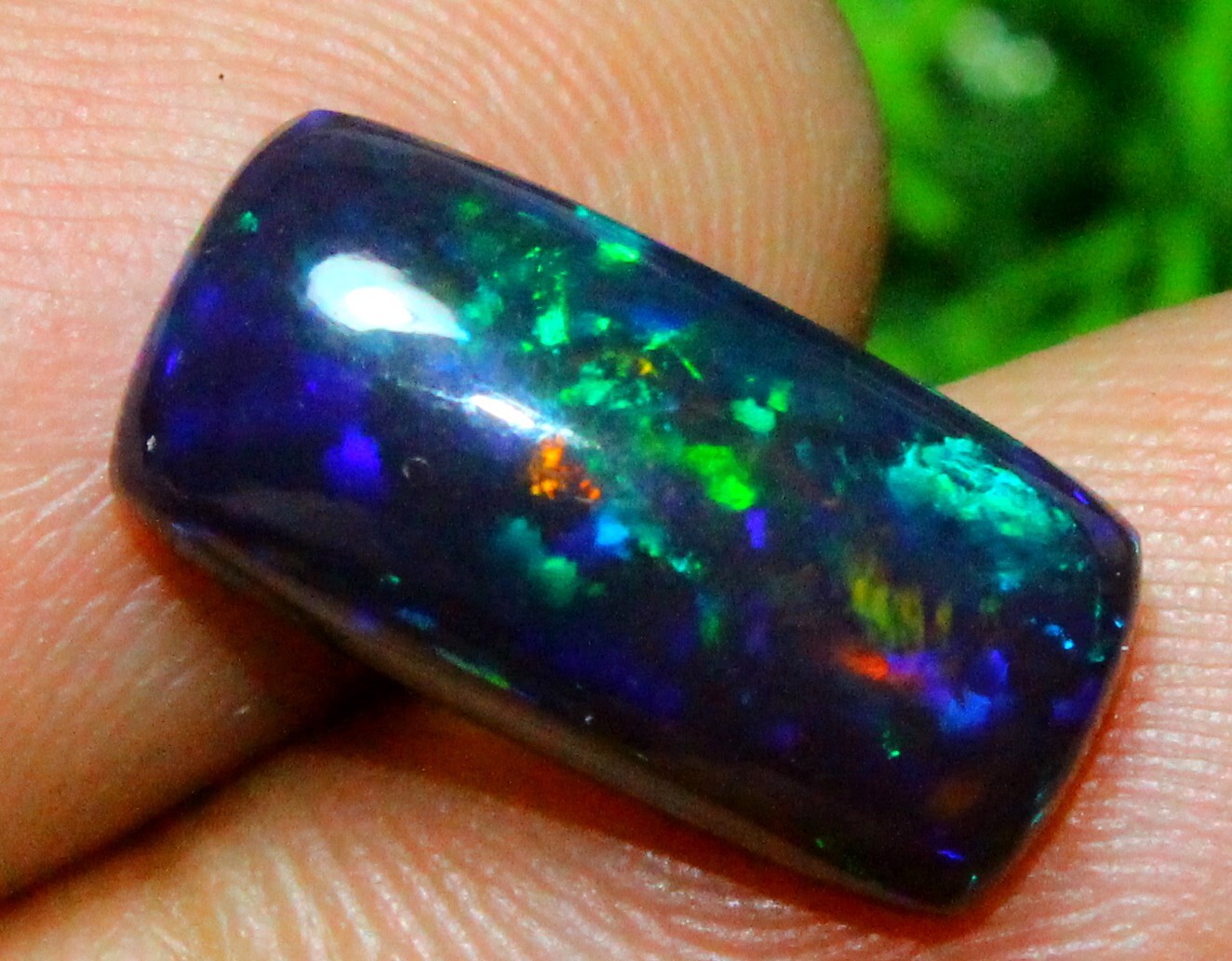 3.95cts Natural Multi Color Black Opal Octagon Cabochon 8x17mm Loose Gem