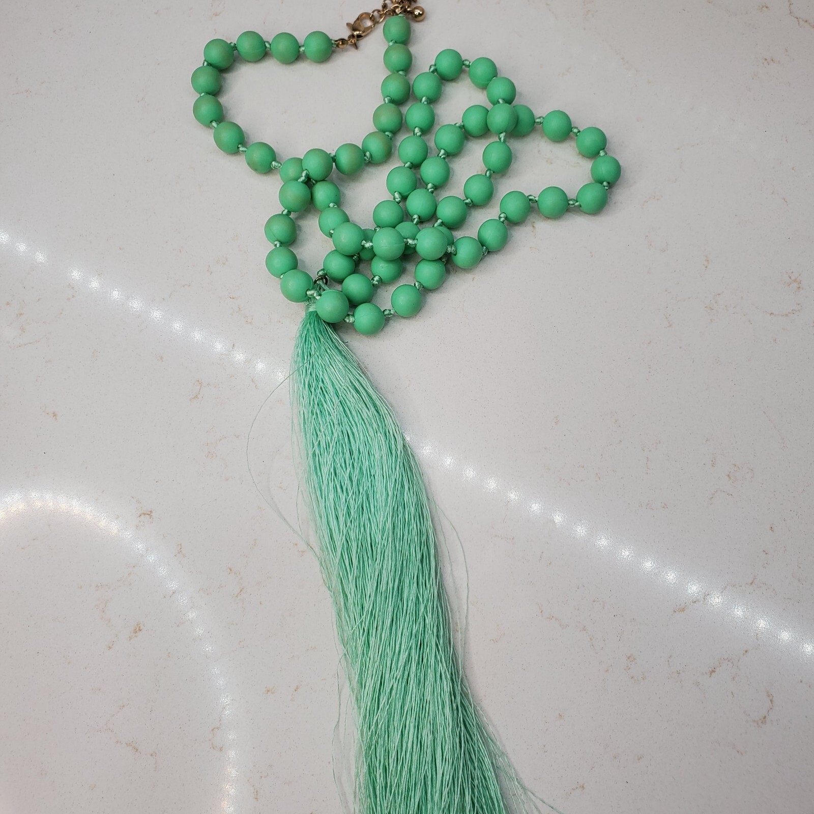6 Beaded Tassel Necklaces – Wood & Faux Turquoise & Bone & Shell Multicolor Long