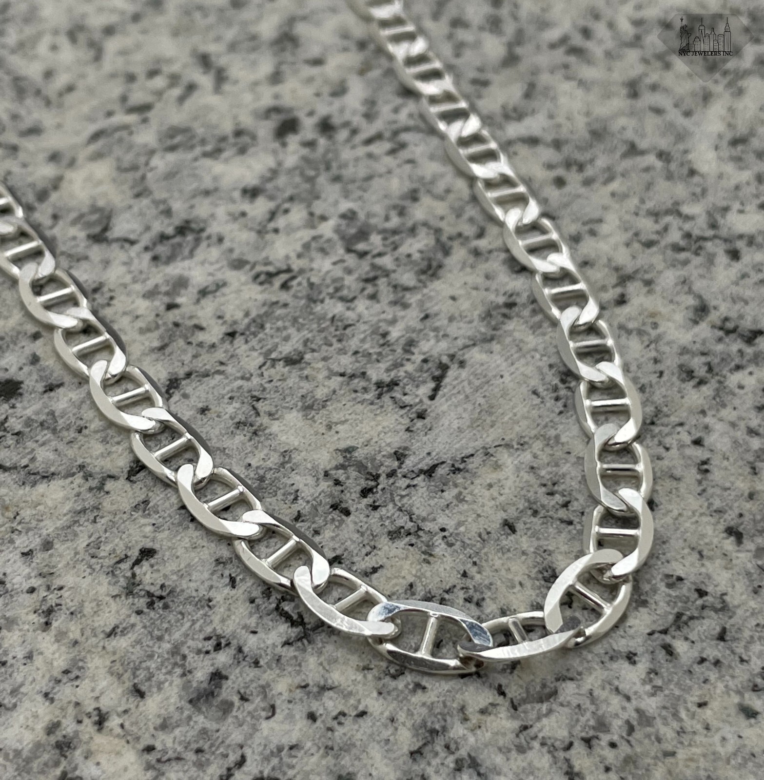 REAL Italian Sterling Silver Mariner Link Chain Necklace Thick 6MM Chain 925