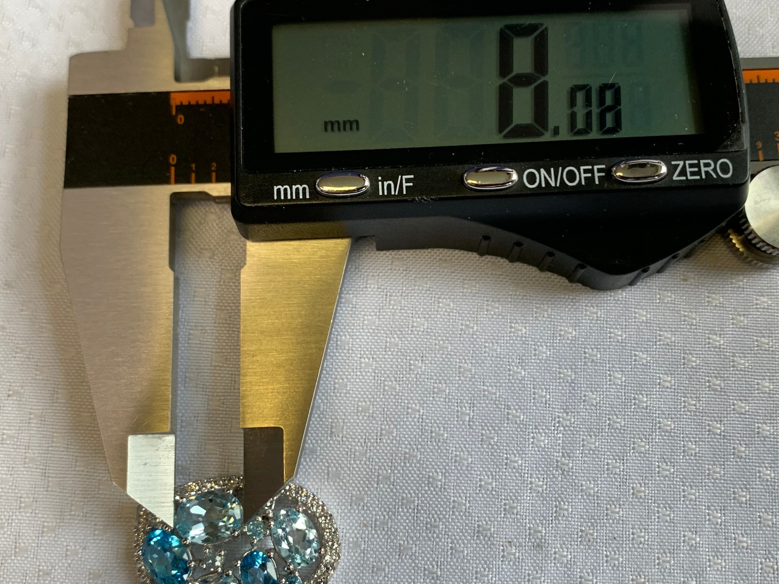 Sterling Silver Heart Pendant 5.46g Fine Jewelry Aquamarine Look Charm *READ*