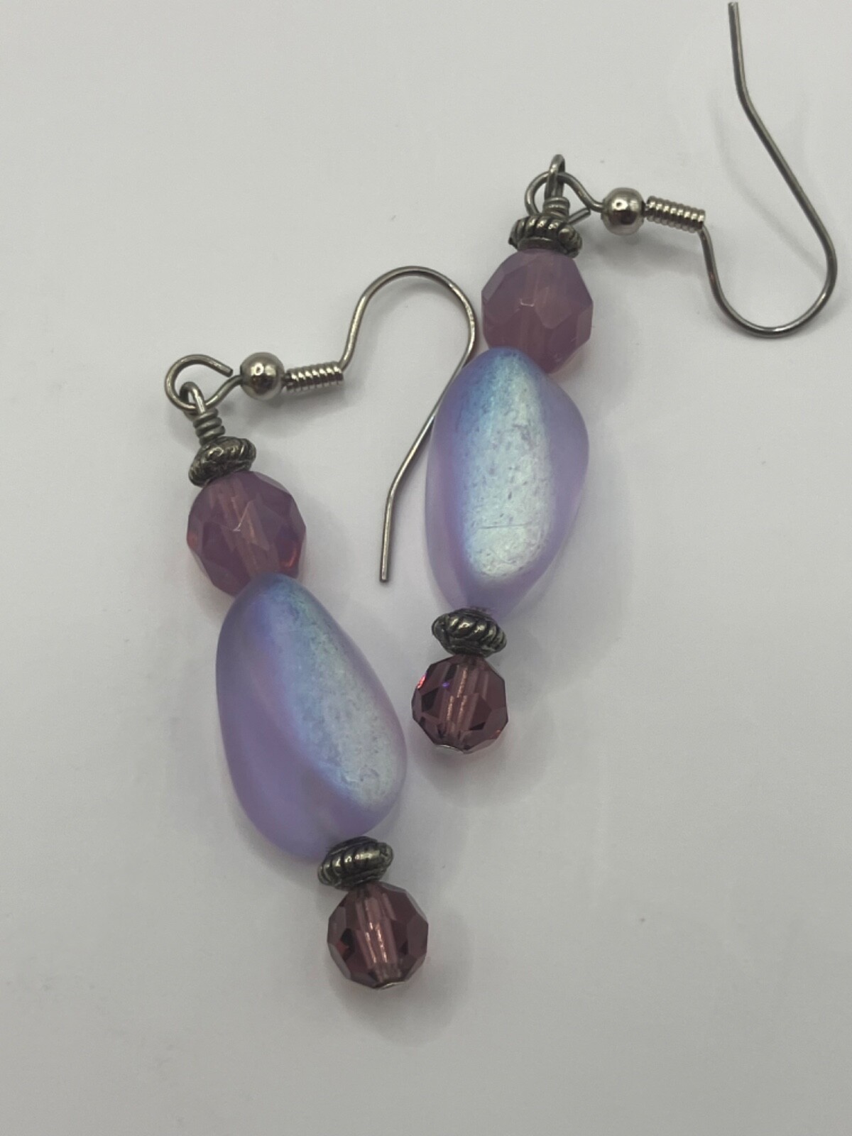 Amethyst Colored Handmade Earings Pierced 3 Shades of Amethyst