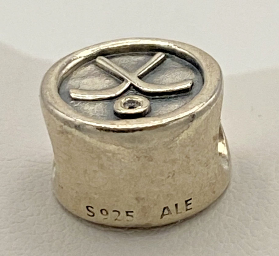 Pandora CZ Sterling Silver Authentic ALE Signed Hockey Charm 791203CZ NWT