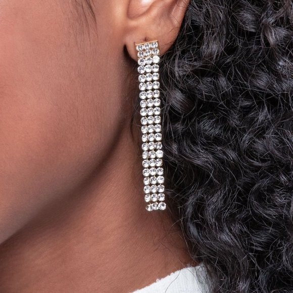 Touchstone Crystal by Swarovski NIGHT OUT Earrings Golden Plating.