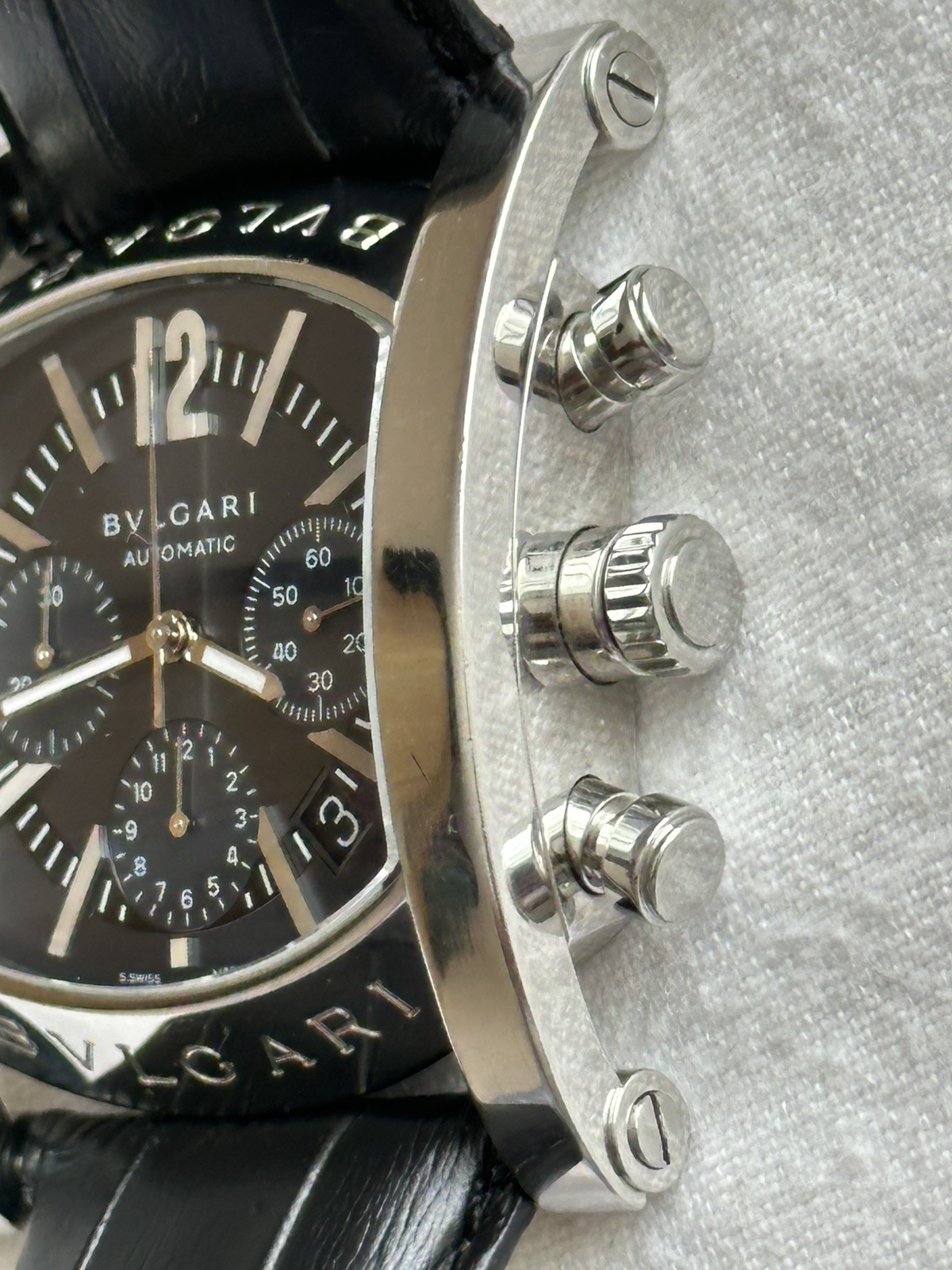 Gents Bvlgari Assioma Automatic Chronograph Black Dial