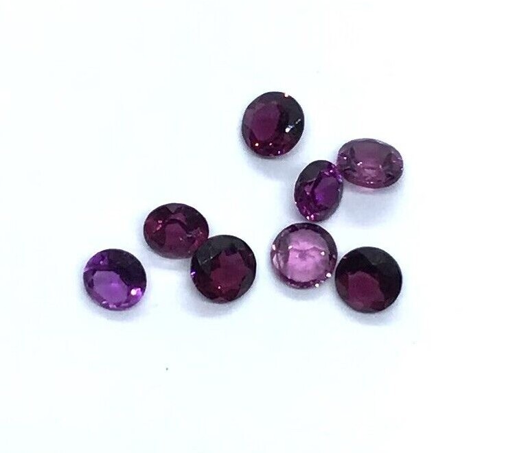 Pink Rodholite Garnet Round Cut Faceted Natural Loose Gemstone Making Jewelry