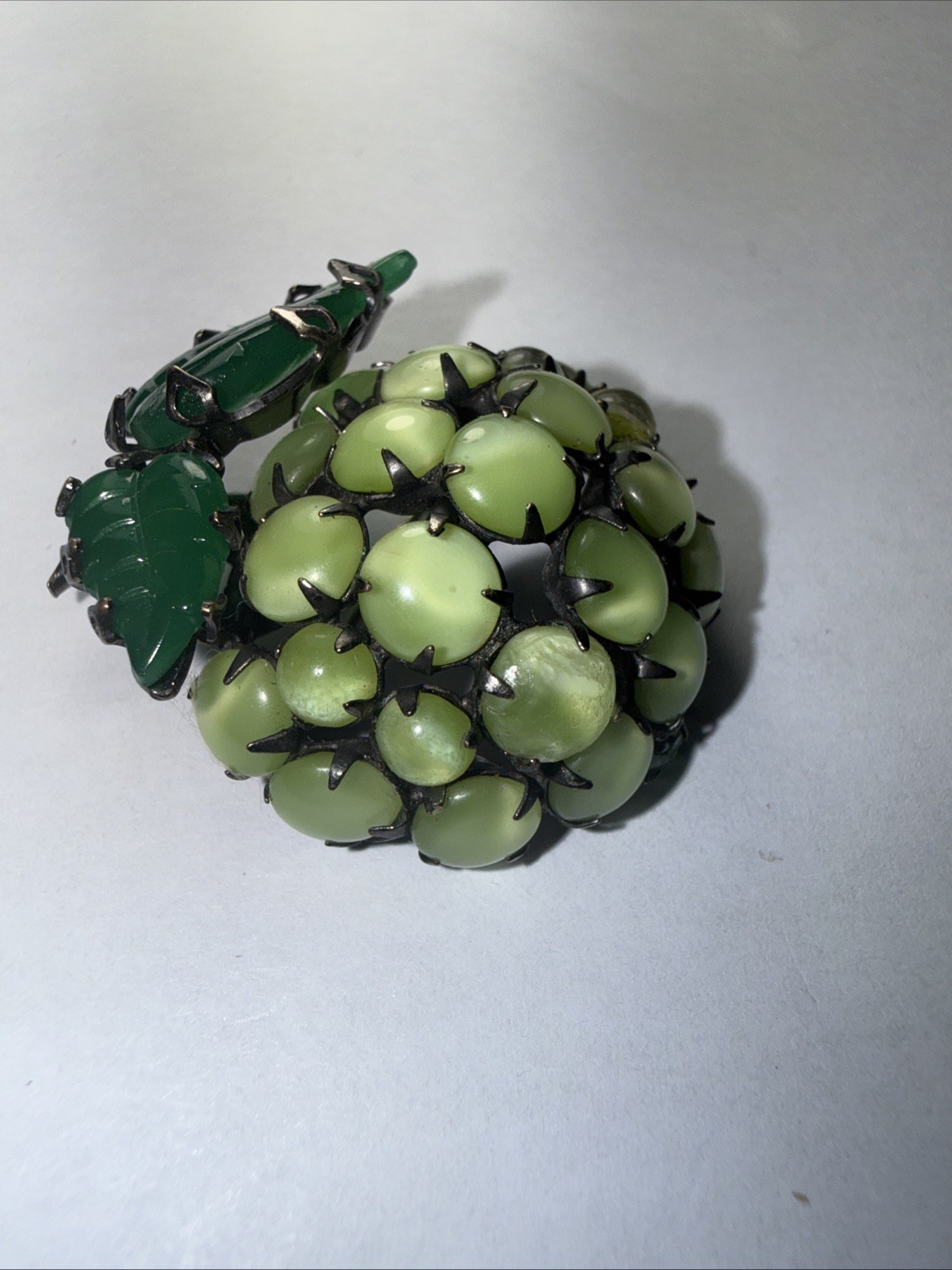 Brooch Pin Schreiner New York “Fantasy Lime” or “Green Strawberry” Unsigned Rare