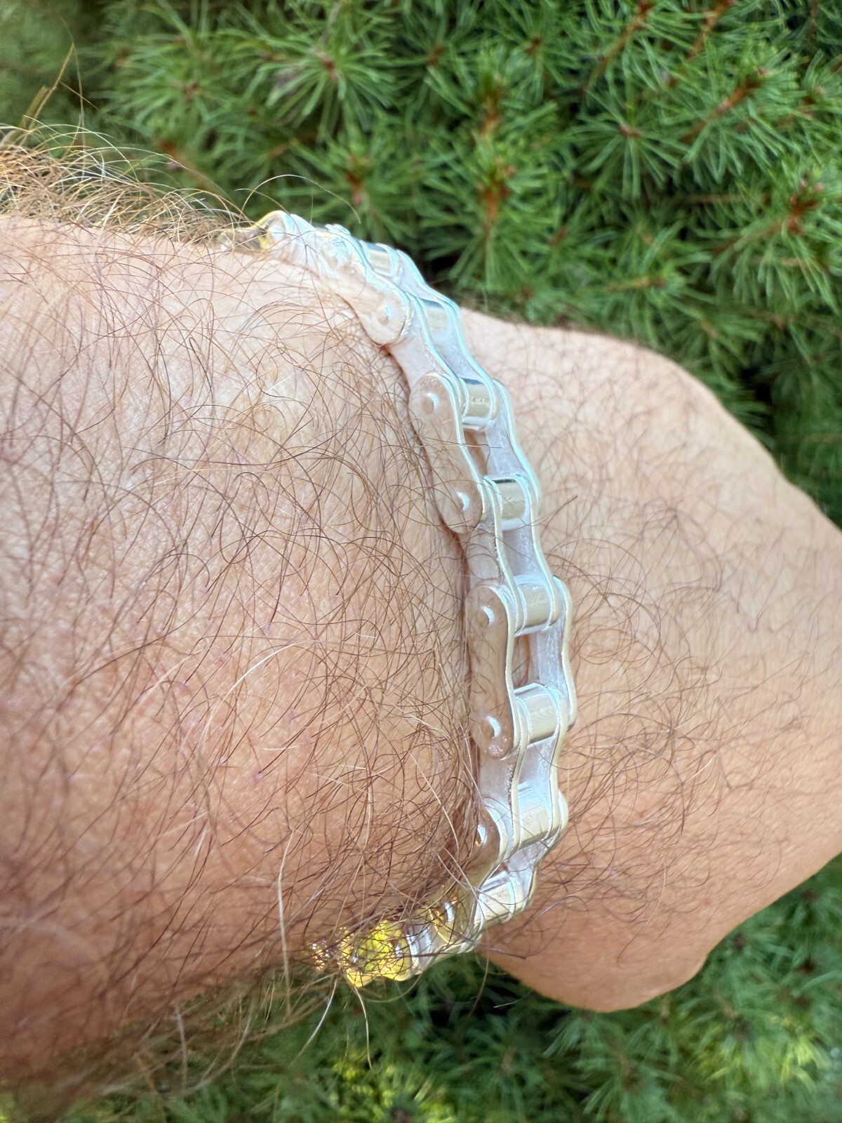 Bicycle Link Bracelet Real 925 Silver Handmade 9mm Bike Motorcycle Custom Chain