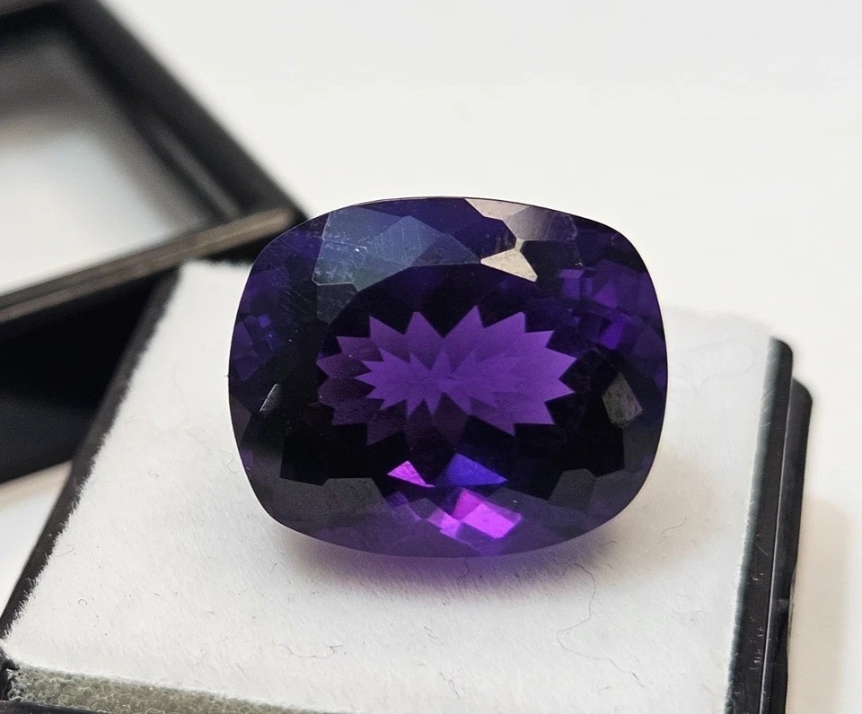 Amethyst Cushion Cut Purple 15-16 Ct Natural Loose Gemstone For Ring