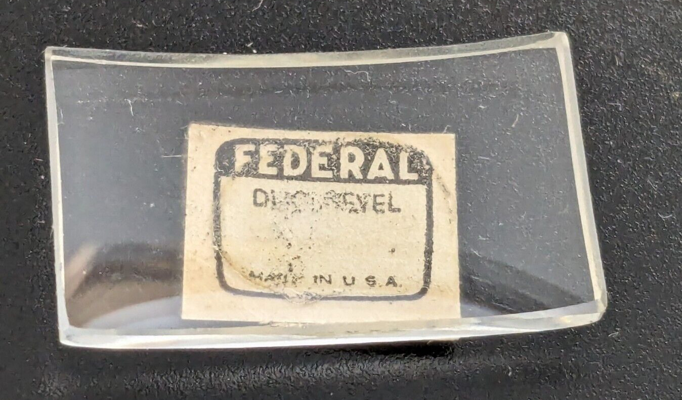 NOS Federal Mineral / Glass Rectangle Watch Crystal Waltham MX5-250 25.0×14.8 MM