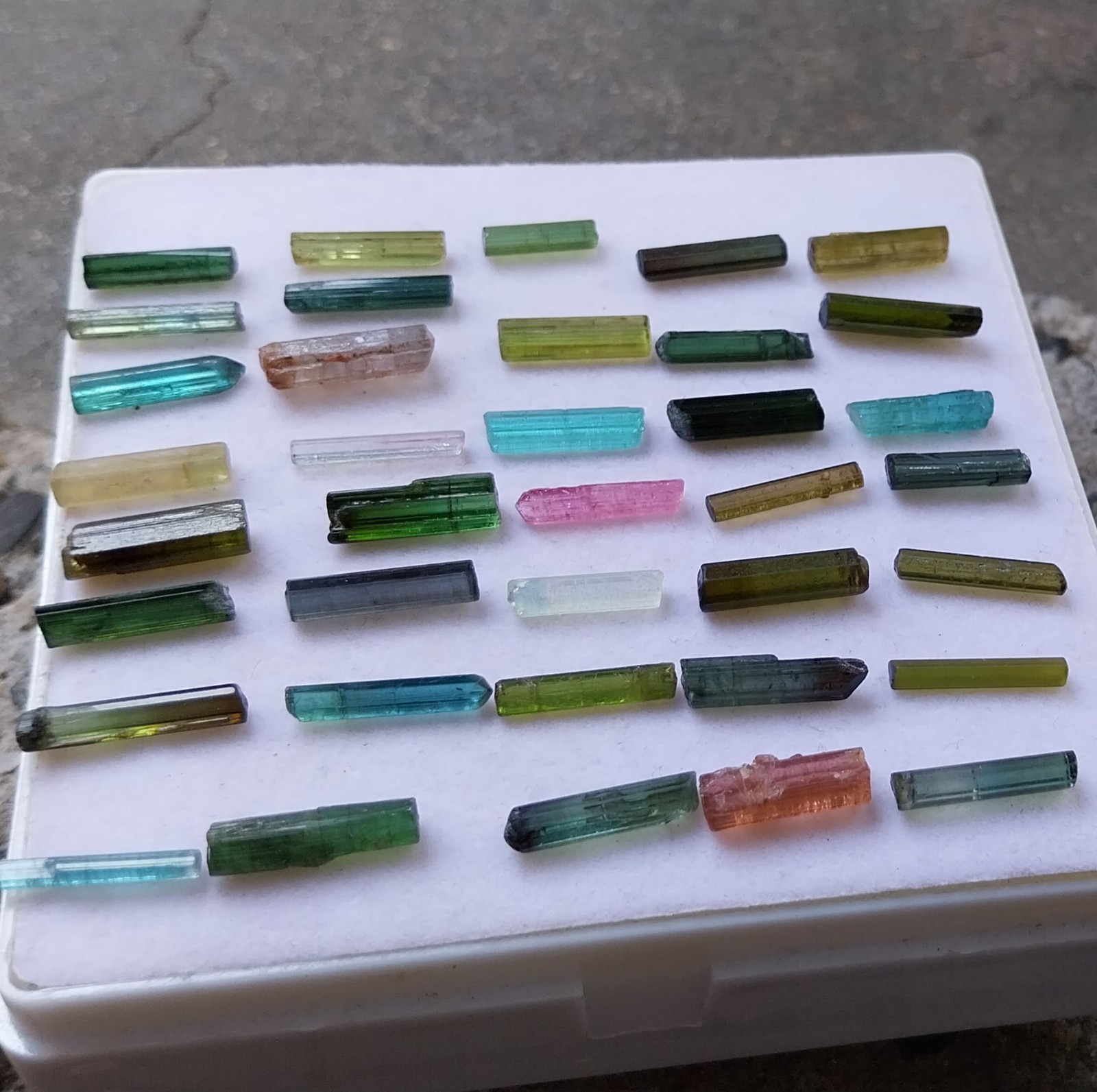 56.5 Ct 10.5 to 14.5 MM Natural Multi Tourmaline Raw Rough Pencil 37 Piece Lot