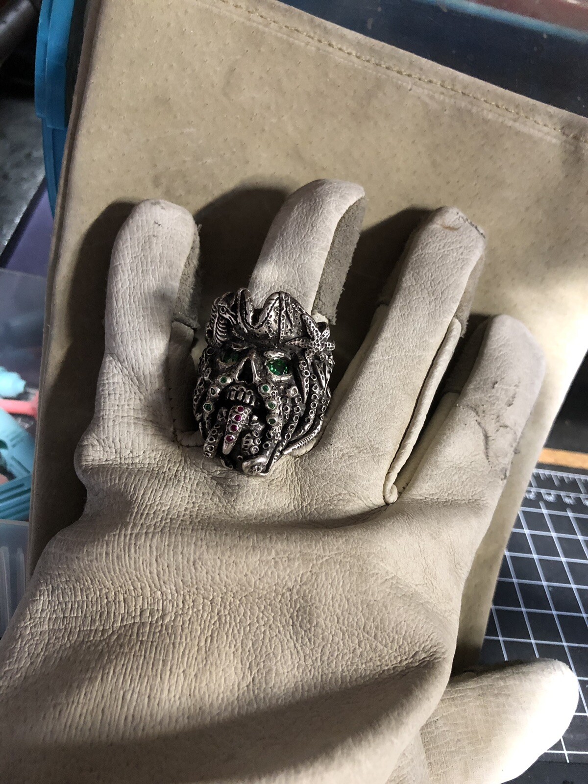 Pirate of the Caribbean Davy Jones Treasure Silver Ring Any Size Quick 3.1 oz