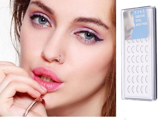 Surgical Stainless Steel Plain Silver Nose Ring Hoop 10mm 22 G