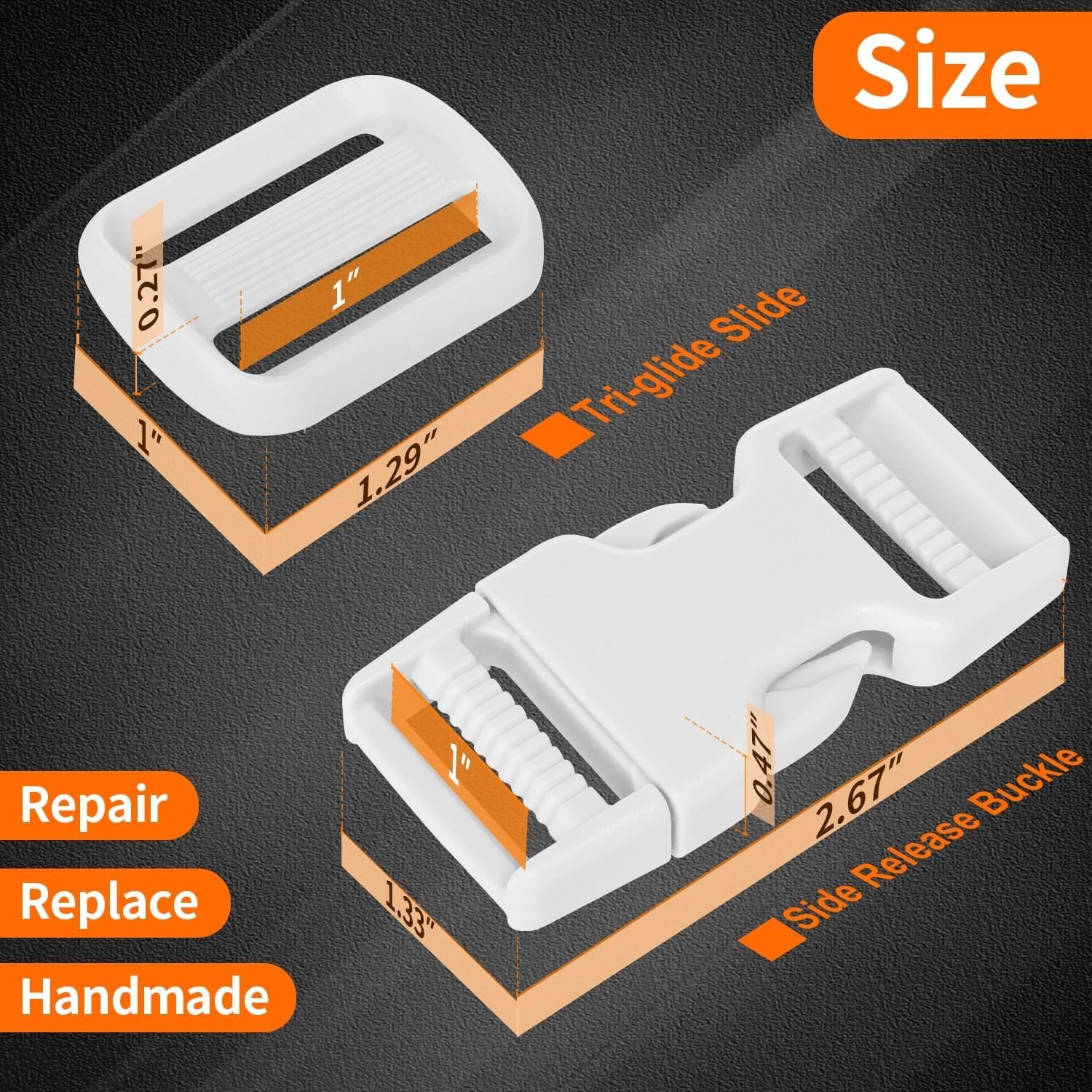 Buckle and Strap Set, 10 Yards Polyester Webbing Strap with 6 Dual Adjustable…