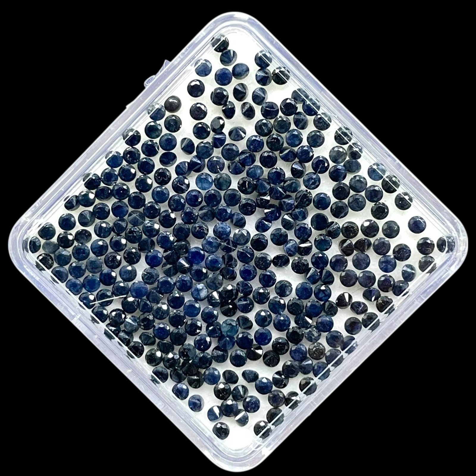 100 Pcs Natural Blue Sapphire 2mm Round Diamond Cut Calibrated Loose Gemstones