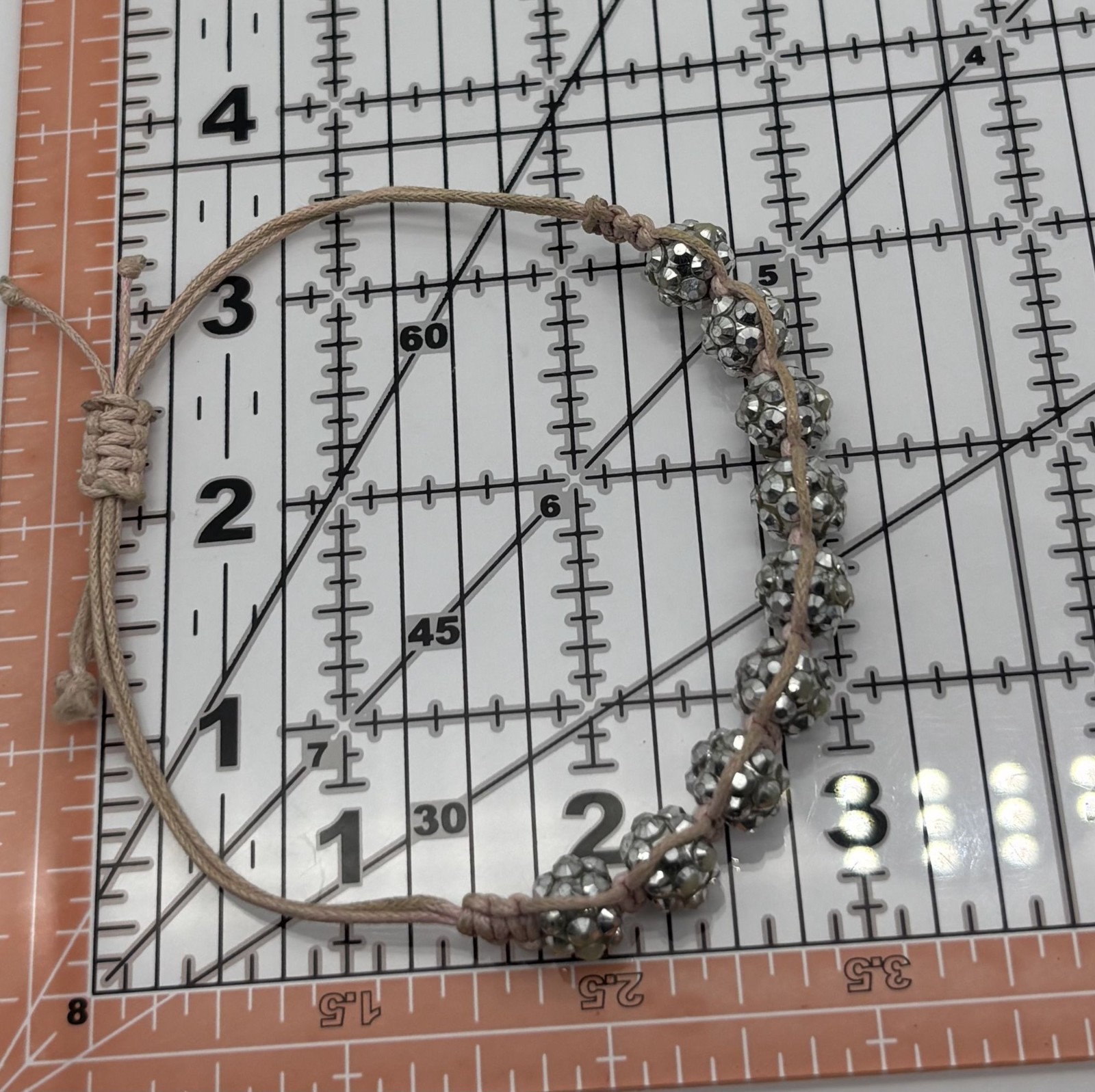 Lot of Three Bracelets Shamballa Slider Macrame Bolo-Style Adjustable Not Signed
