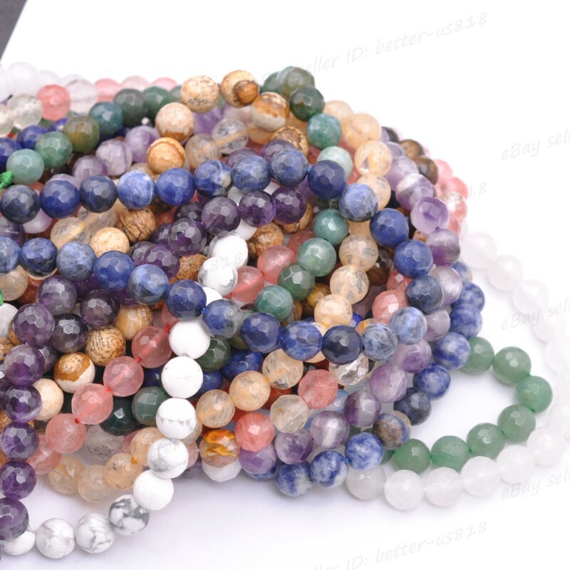 Wholesale Natural Gem Surface Round spaced Loose Beads 4mm 6mm 8mm 10mm