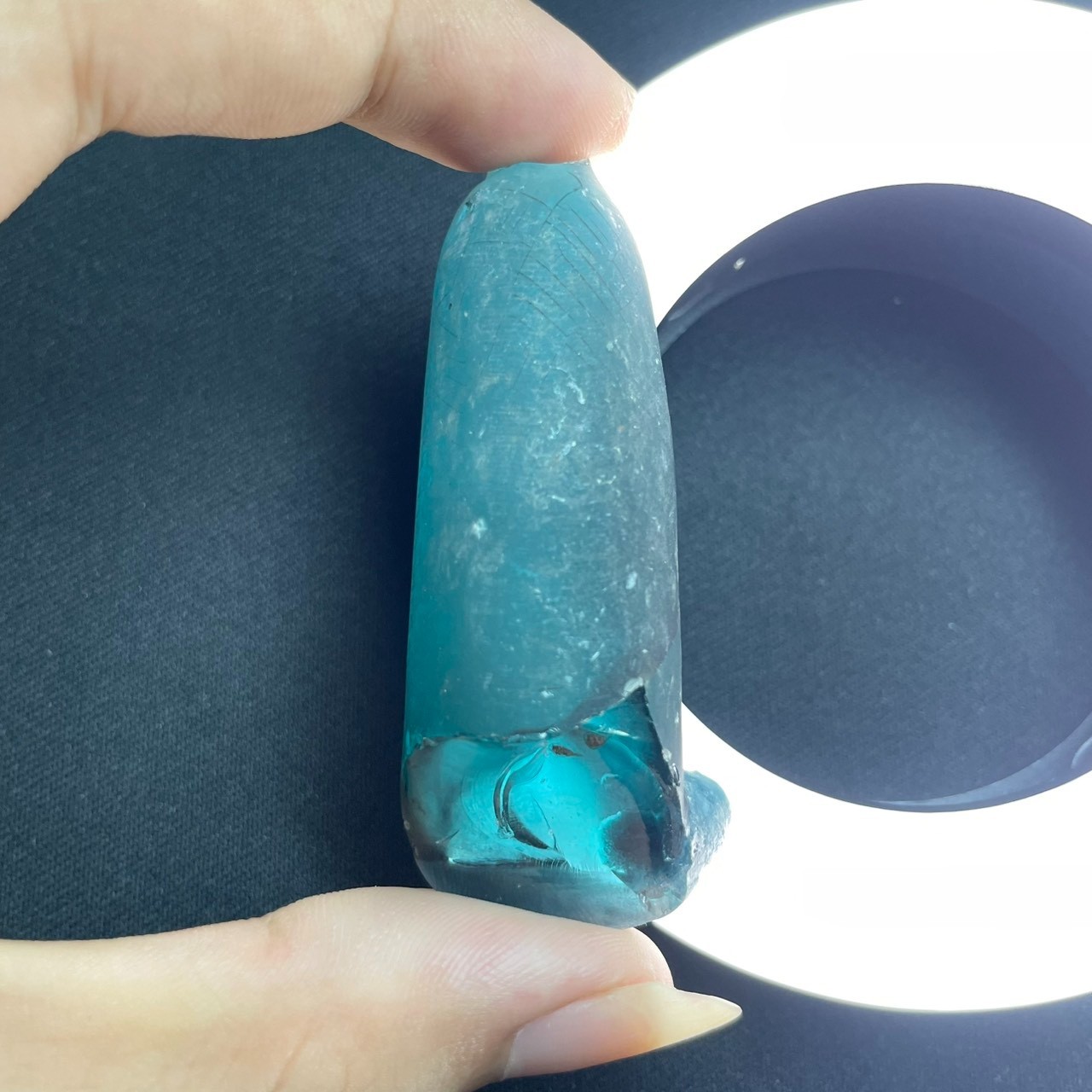 313 Ct Lab-Created London Green Spinel Rough Rare Color & Material (Swiss Made)