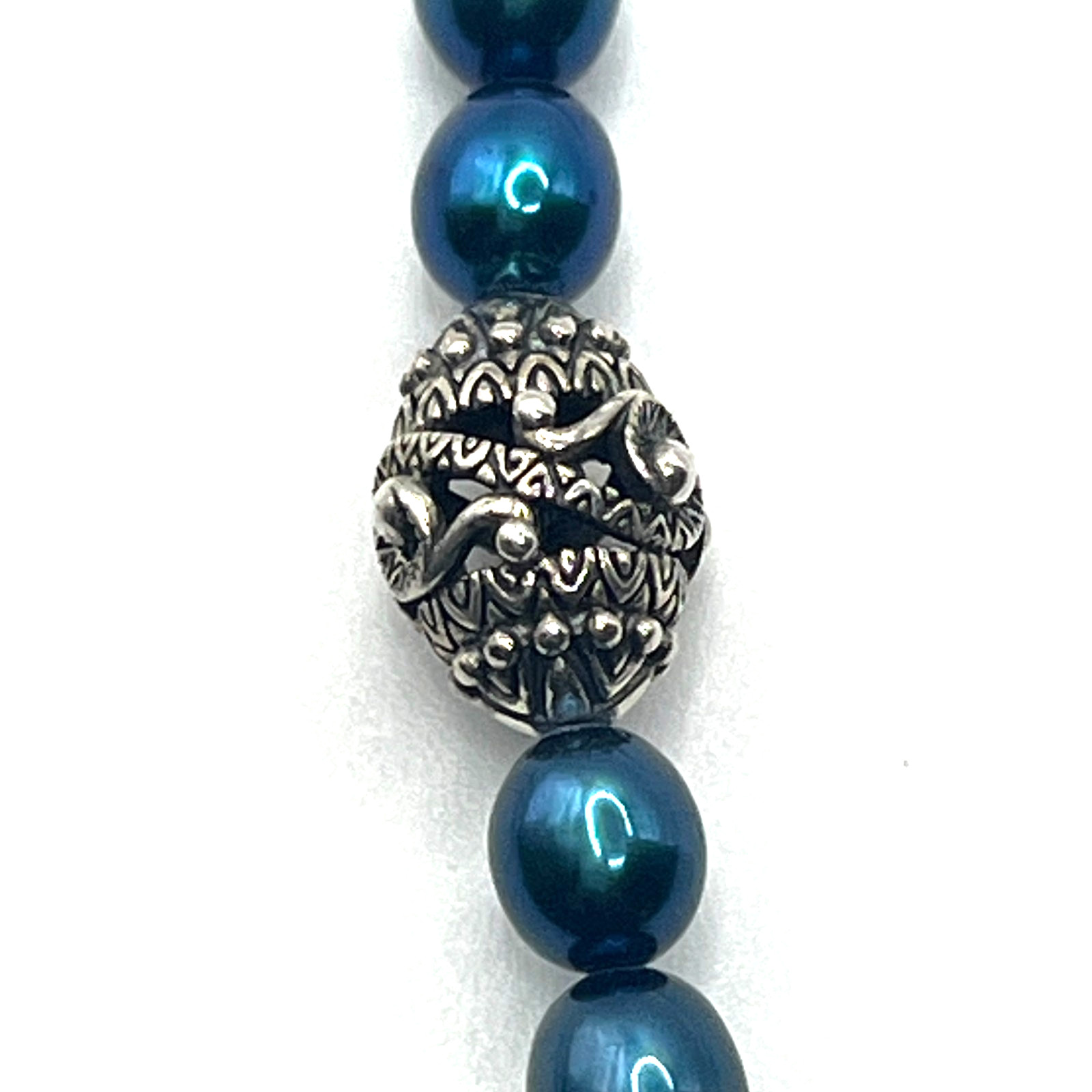 Barbara Bixby Necklace 16 to 20″ Blue Pearl Station Hook Dainty Sterling 925