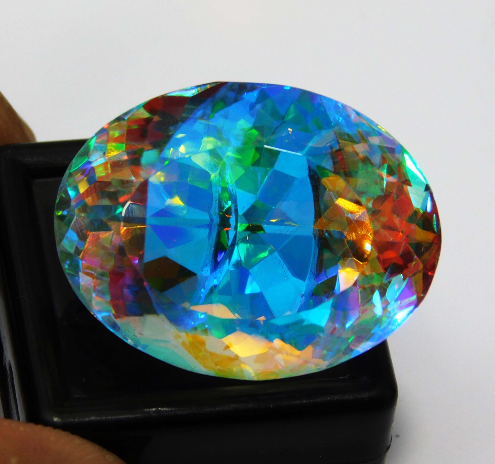 Certified 68.60 Cts Natural Oval Cut Brazilian Mystic Topaz Loose Gemstone