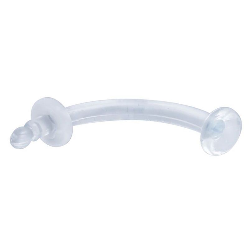 Eyebrow Rook Curve Retainer Flexible Clear Bioplast 16 Gauge 5/16″ Barbell Body