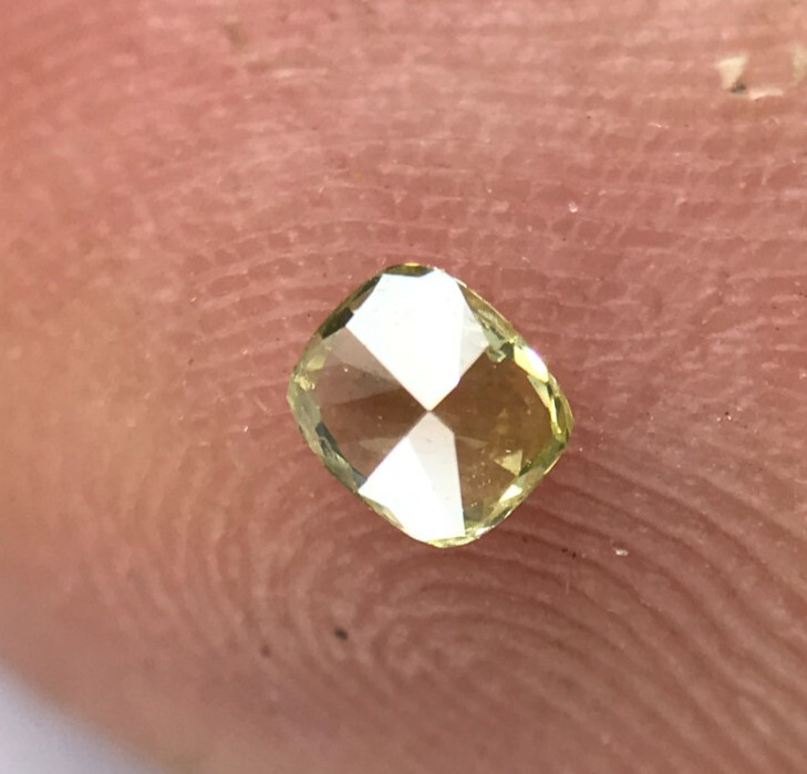 0.11CT 3 MM OVAL CUT DIAMOND ROSECUT DIAMOND YELLOW NATURAL LOOSE DIAMOND
