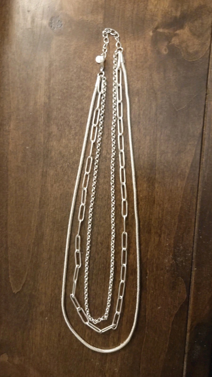 Multi Strand Silver-toned Necklace