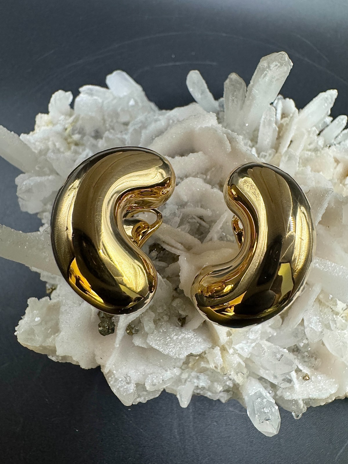 Fancy 18K Luminous Yellow Gold Earrings from Italy
