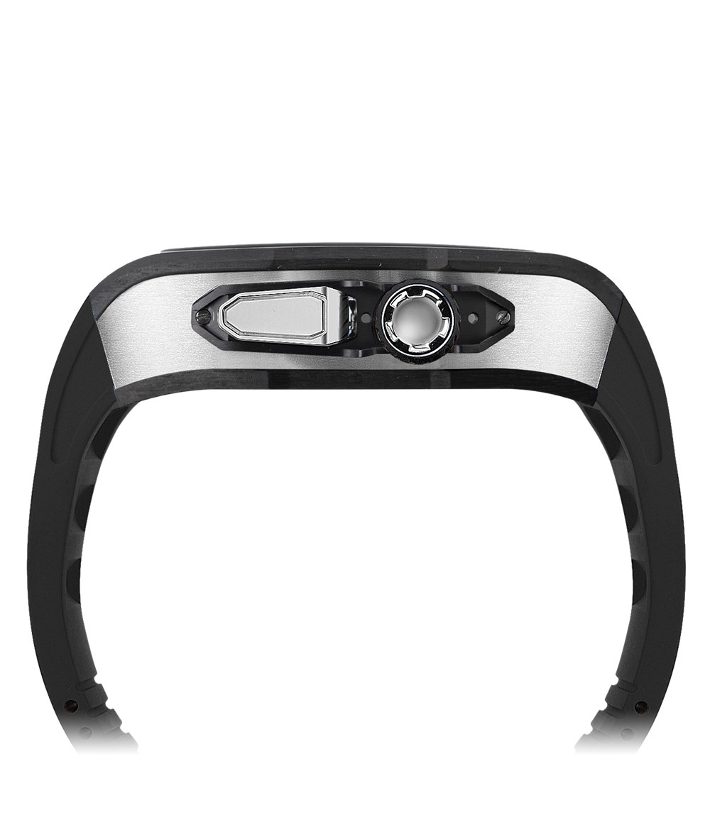 Luxury Titanium Carbon Fiber Case Rubber Band Mod Kit For Apple Watch Ultra 49MM