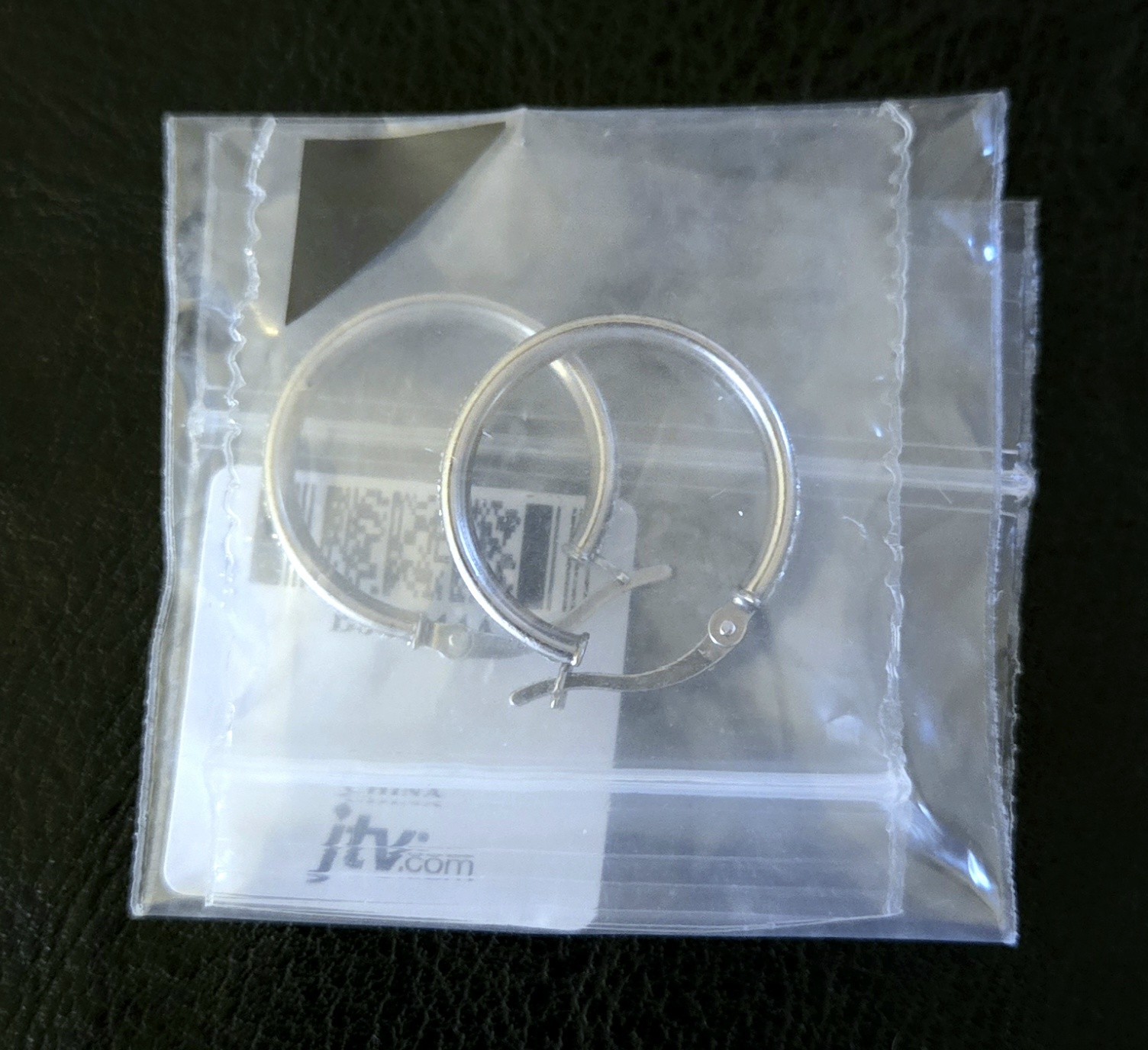 💎S/O JTV 925 STERLING 22mm DIAMOND DUST/ STARDUST GLITTER SPARKLE HOOP EARRINGS