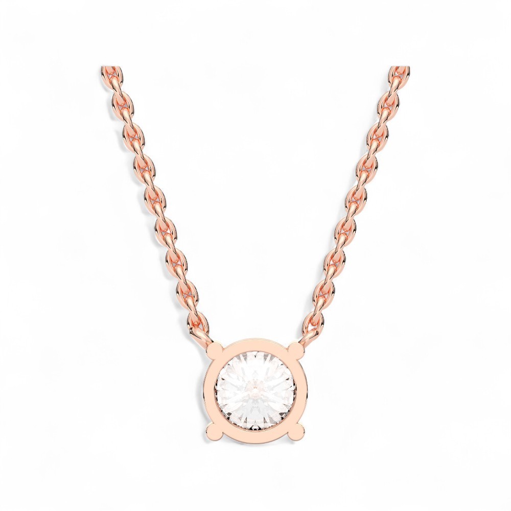 IGI Certified Lab Grown Diamond 1CT Round Solitaire Pendant Necklace 14k Yellow