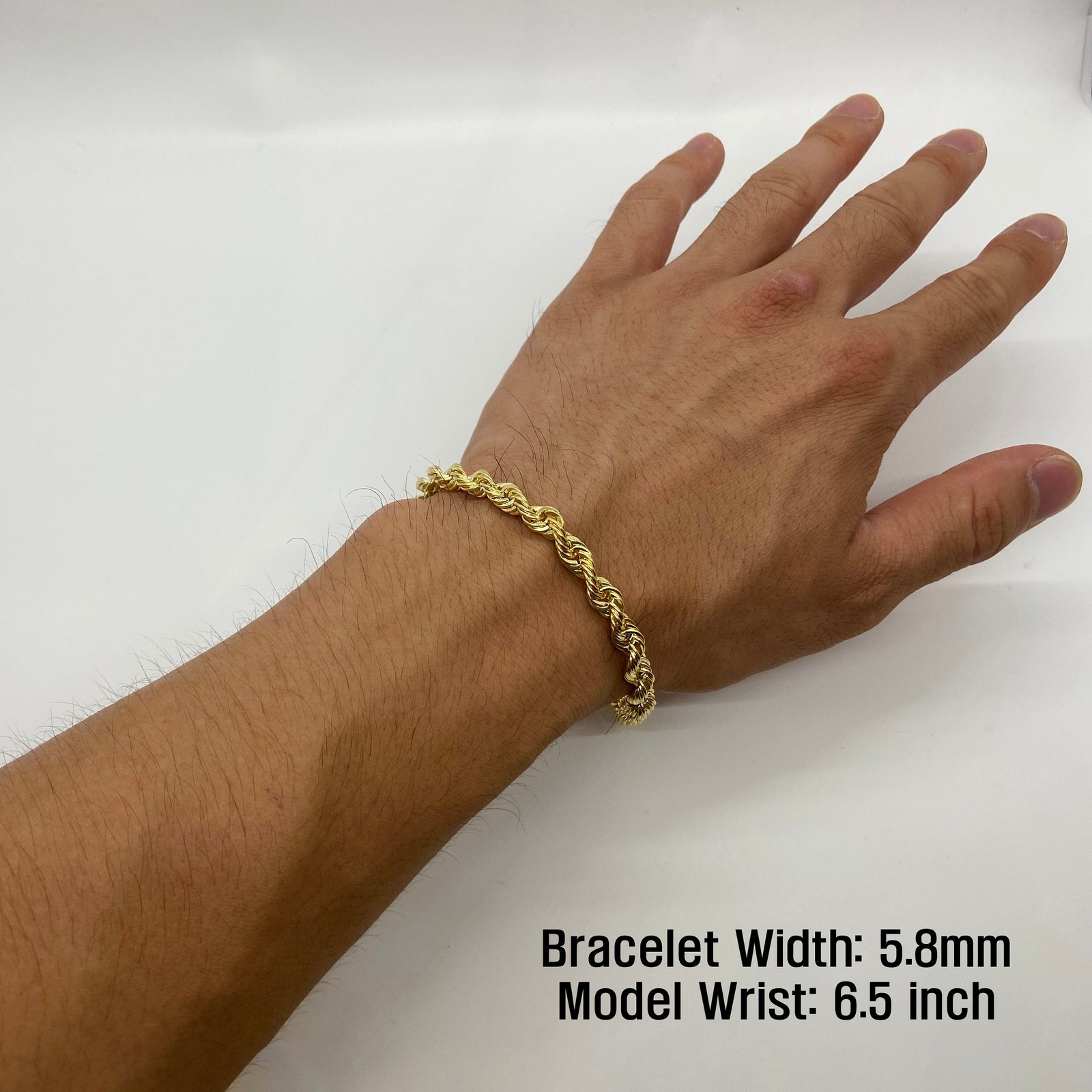 10k Gold Classic Rope Bracelet/Anklet (Hollow & Solid)