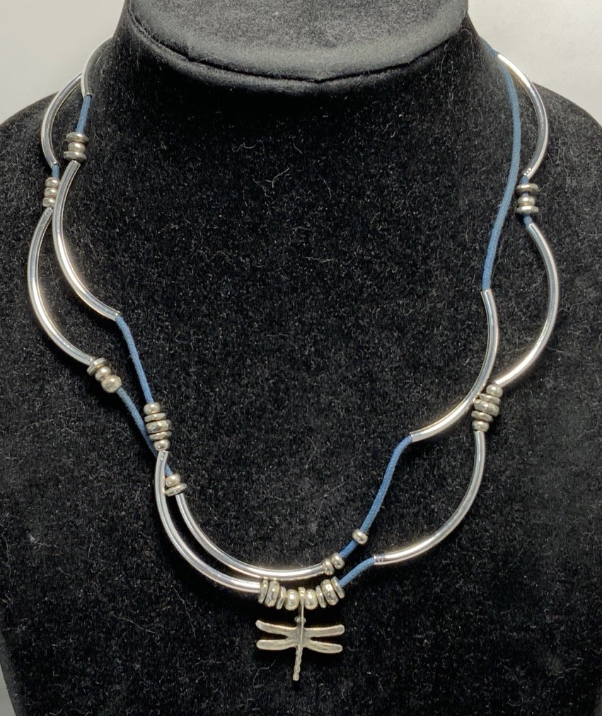 Lizzy James Silver Tone Dragonfly Chain Necklace 20-inches LY107