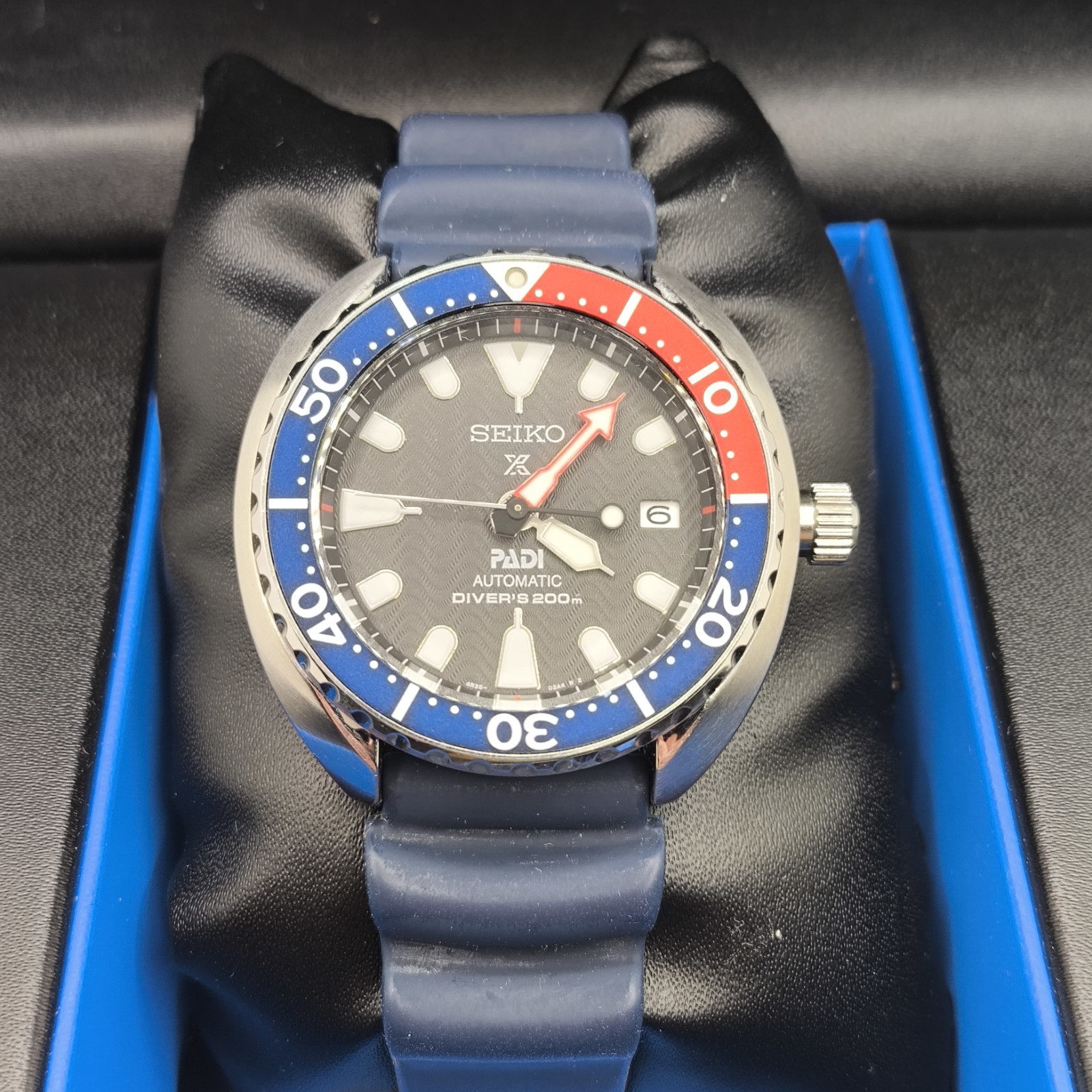 Seiko Prospex Padi Mini Turtle Pepsi Divers Watch 42mm Fullset SRPC41K1
