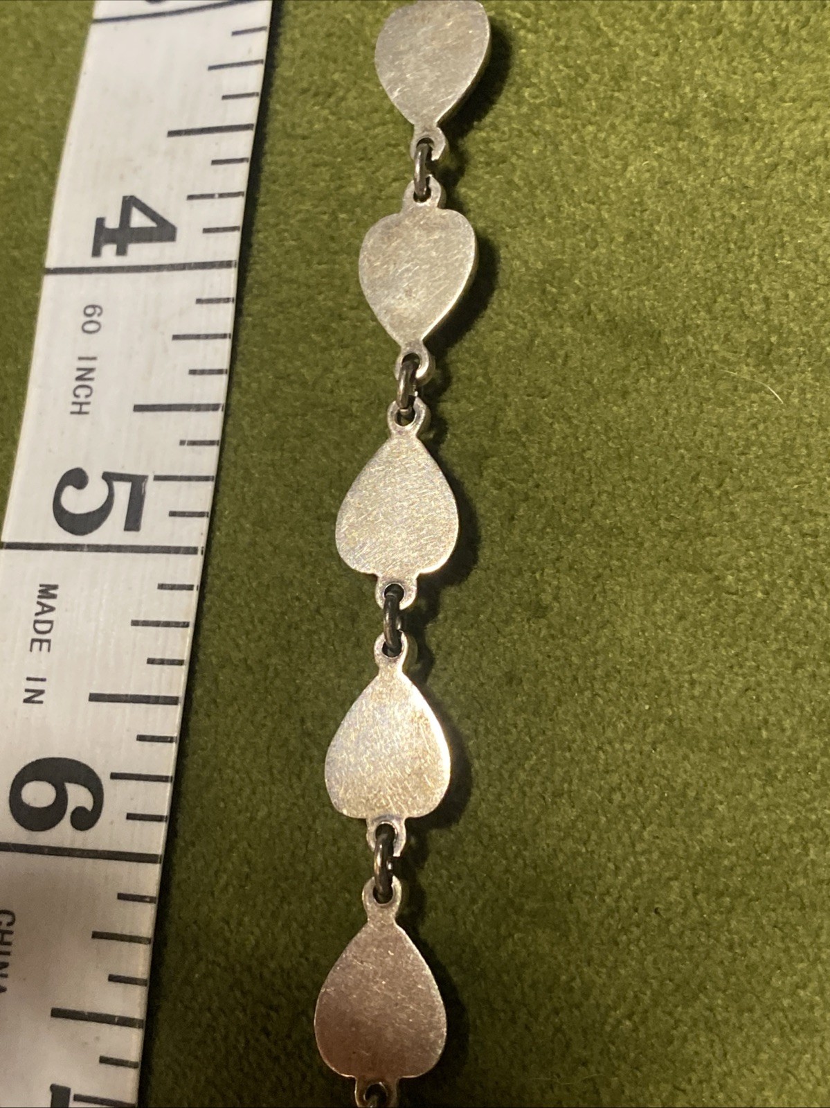 Vintage Taxco sterling Classic Seven Puffy Hearts 7.25″ Bracelet Mexico Silver
