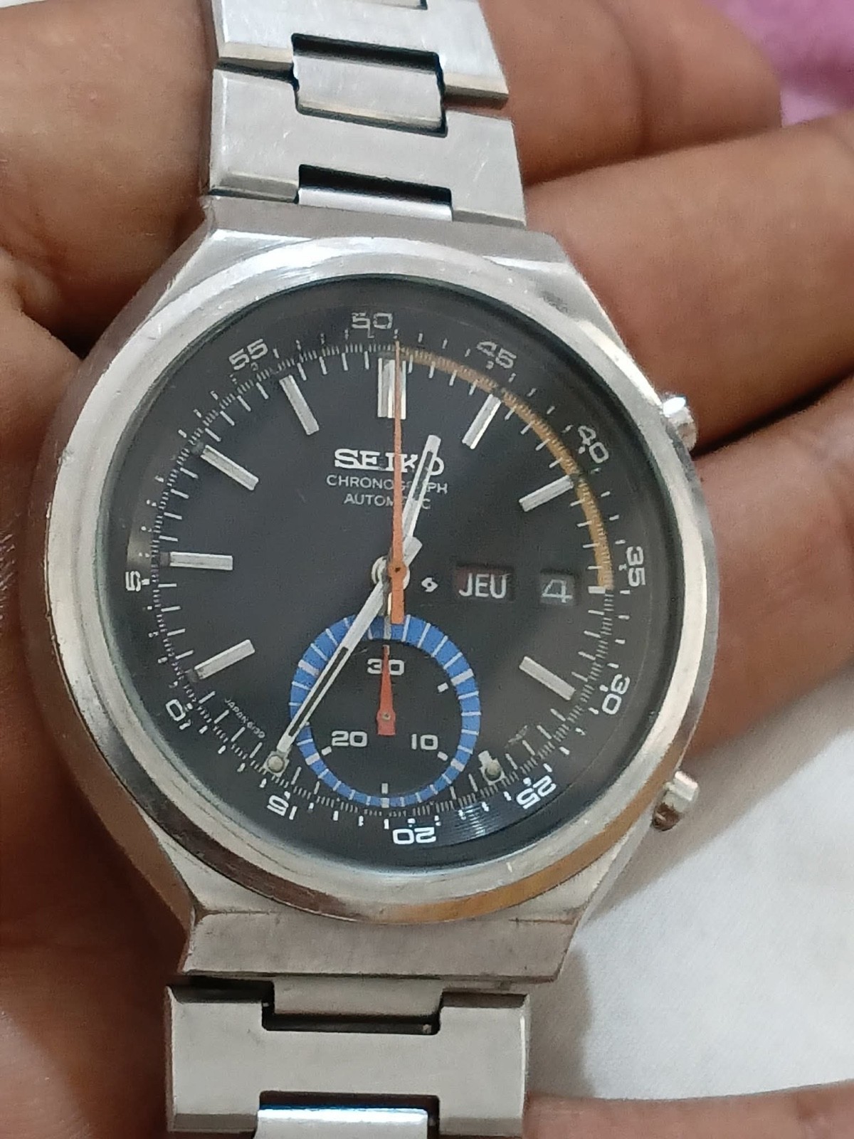 Vintage SEIKO BLUE EYE 6139-7060 Chronograph