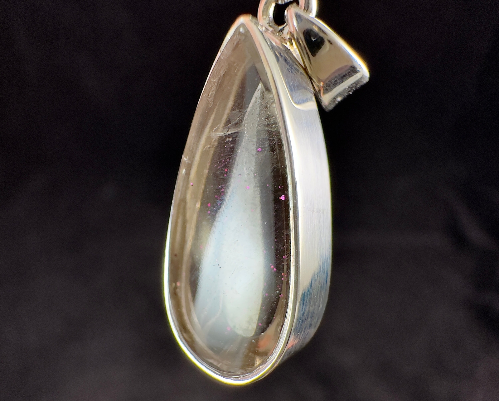 COVELLITE Pink Fire Quartz Crystal Pendant – Fine Stone Healing Jewelry, 54287