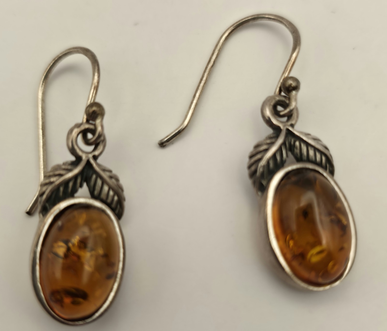 Vintage 925 Baltic Amber Dangle Earrings Simple and Beautiful Estate Found.
