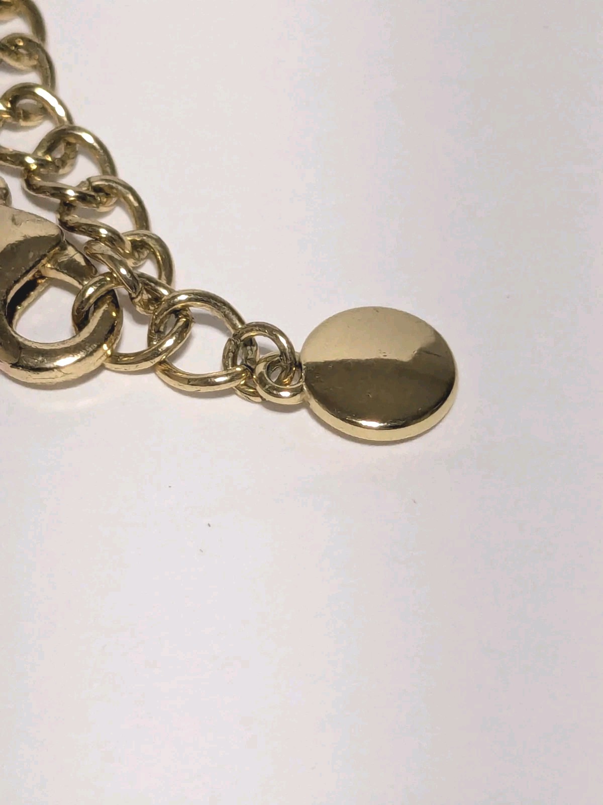 Charter Club Gold Tone Necklace With Textured & Pave Rhinestone Ring Charms 17″