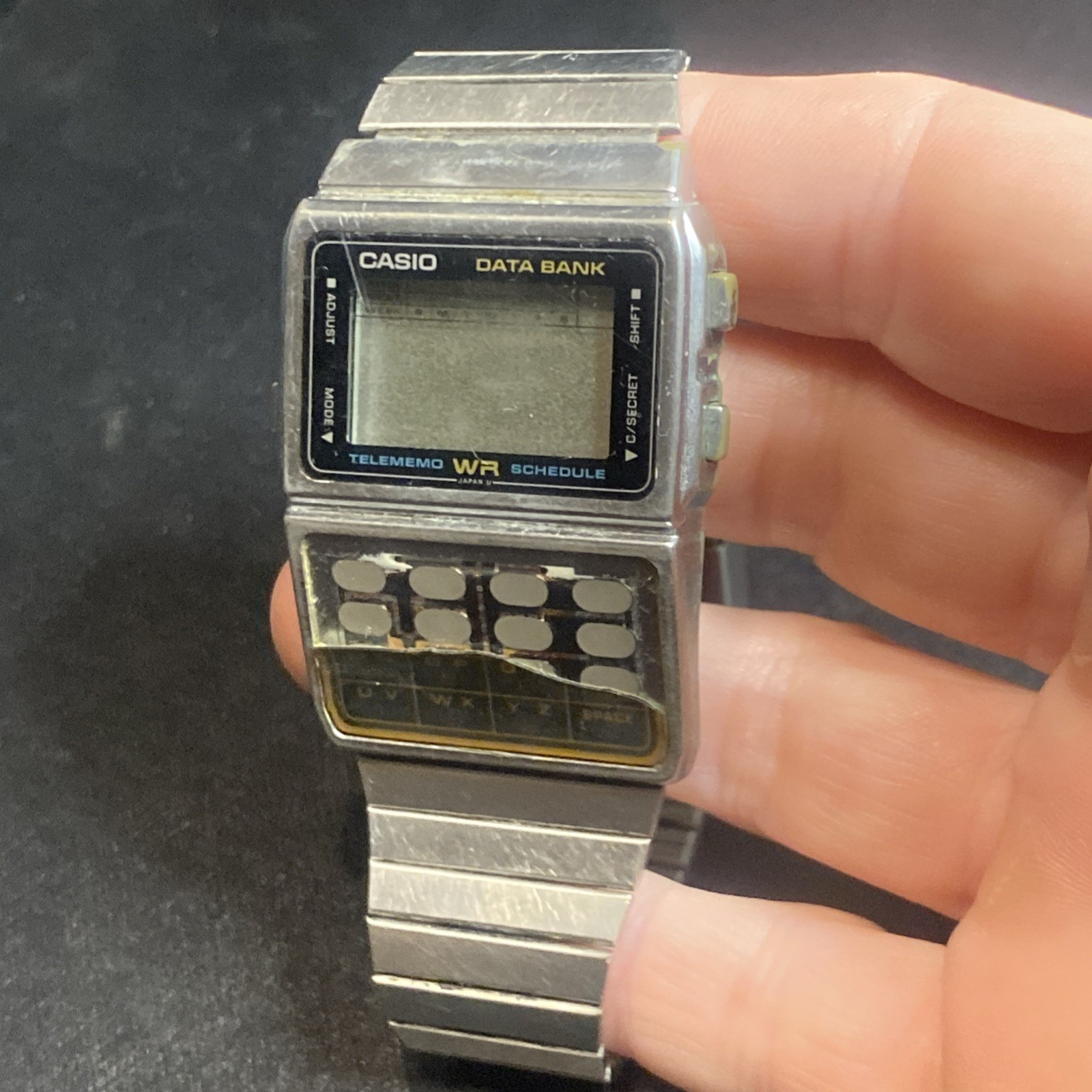VTG CASIO DBC-610 DATA BANK 676 Quartz Men’s Watch For Parts w Original Band