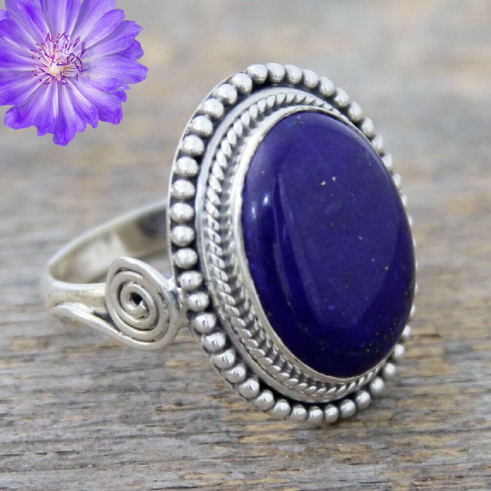 Lapis Lazuli Gemstone 925 Sterling Silver Ring Handmade Jewelry Ring For Gift