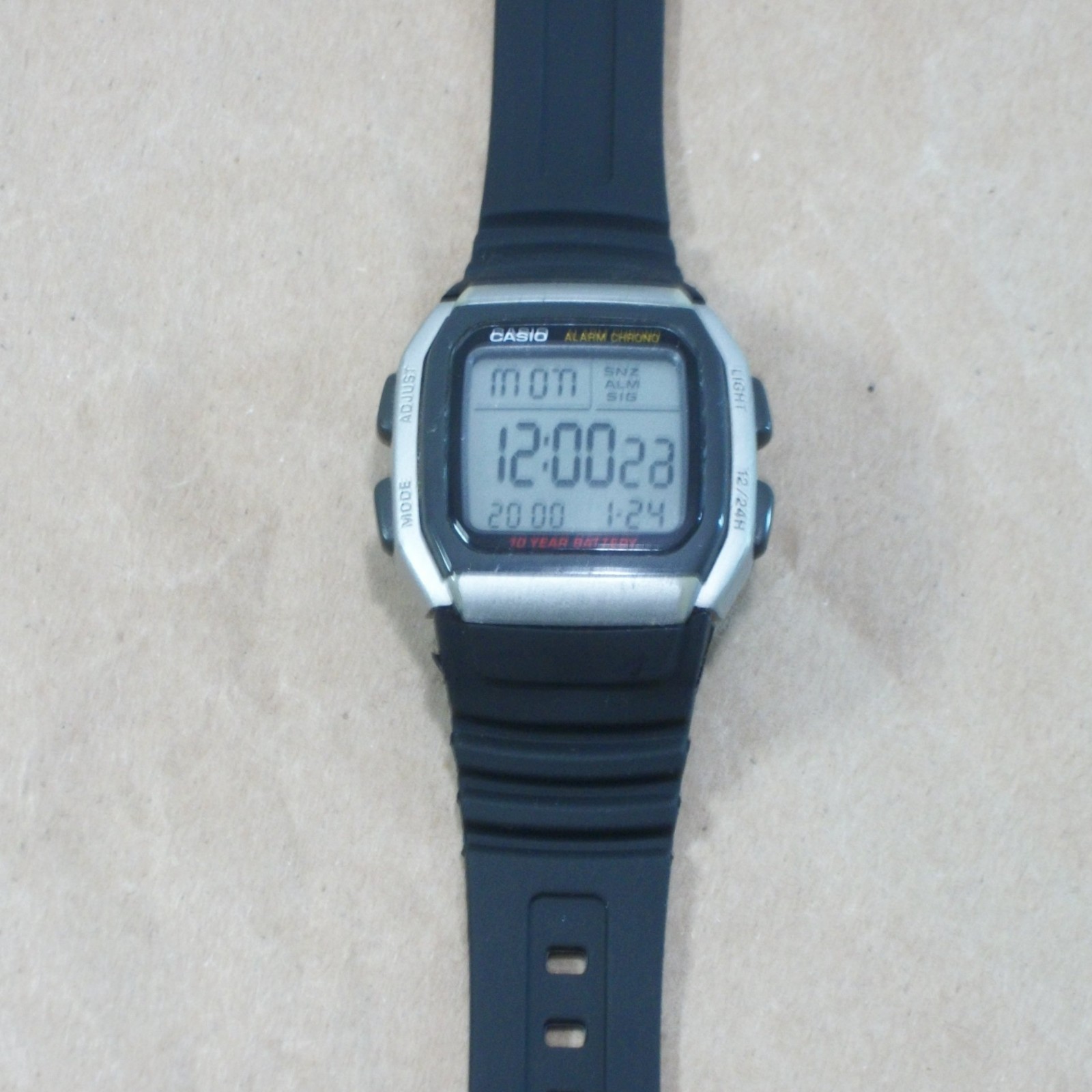 Casio W-96H Digital Watch 50M WR Illuminator Alarm Chrono Working
