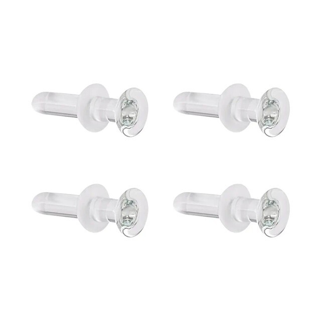 Clear Gorilla Glass Straight Flat Back Labret Studs Piercing Retainer 8G to 20G