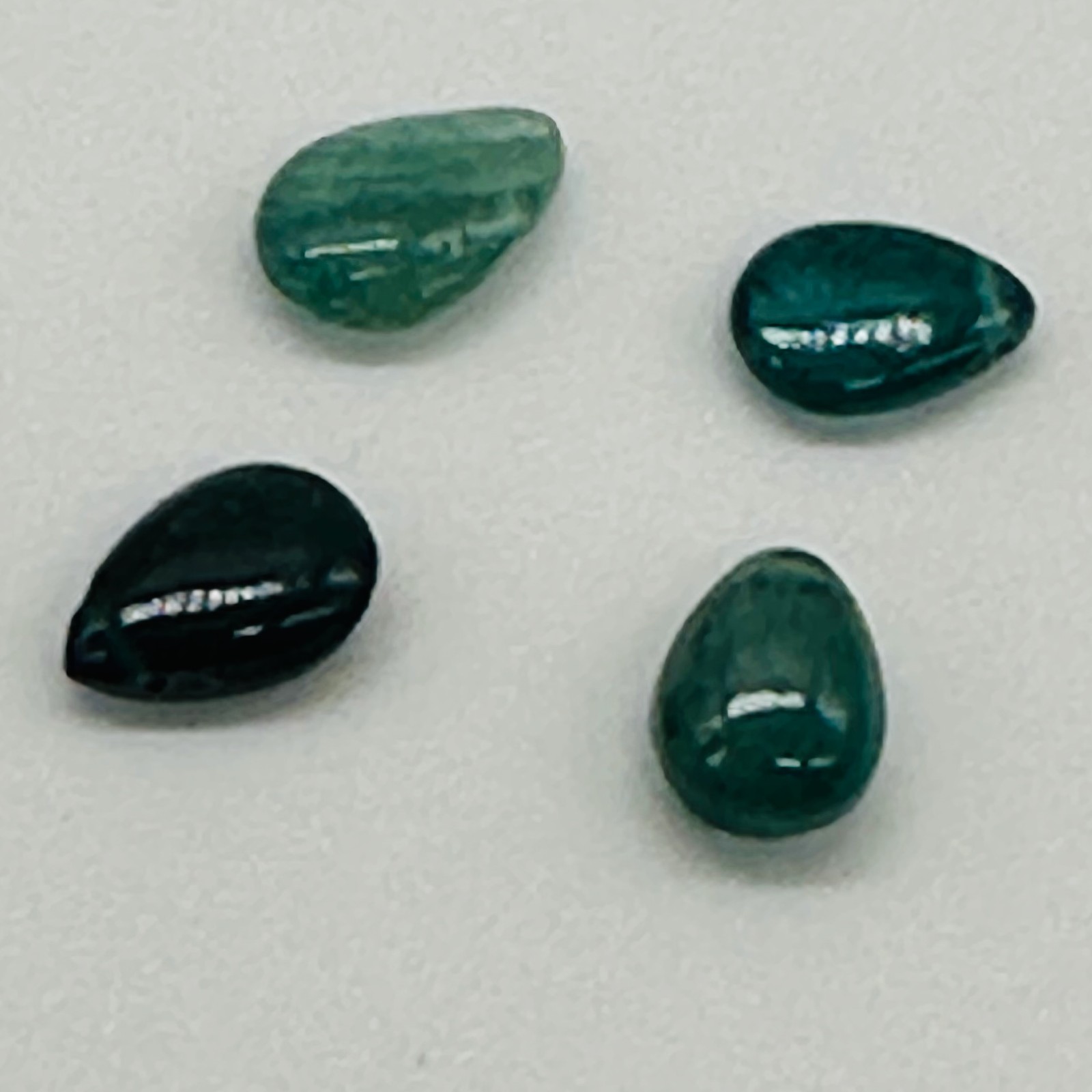 Grandidierite AAA Briolette Beads | 9x6x4 to 7x6x3mm | Aqua, Blue | 4 Beads |