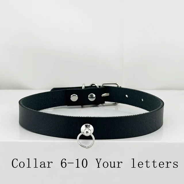 Collar BDSM Gift Pu Leather Custom Choker Necklace Punk DIY Chocker Party H7